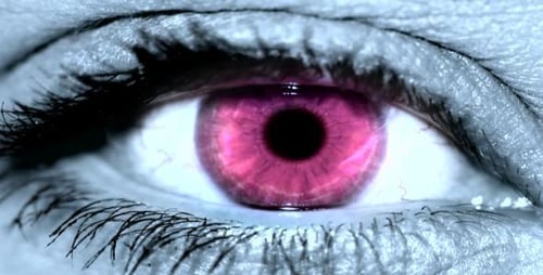 Extreme Close-Up of Opening Red Eye