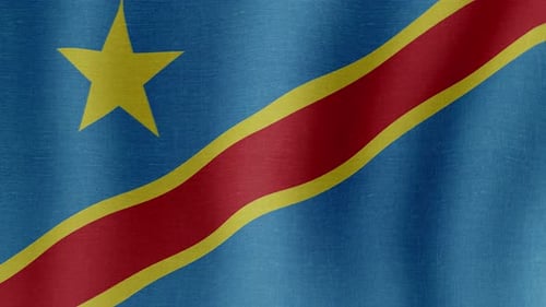 Democratic Republic of Congo Flag Waving Realistic Loop