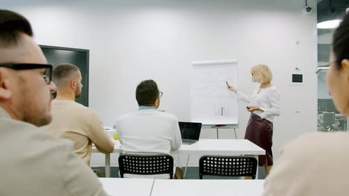 Business Woman Leads Meeting in Modern Office