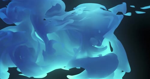 Fond de mouvement organique et fluide avec des formes morphantes bleues.