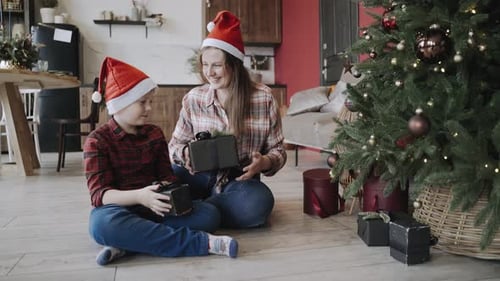 Mother and Child with Christmas Gifts