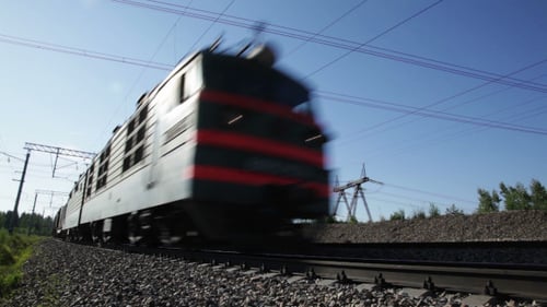 Freight Train in Motion