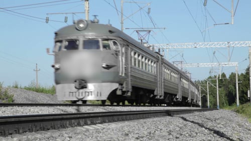 Electric Passenger Train in Motion