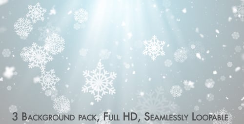 Elegant Winter Snowflakes Falling Background Animation