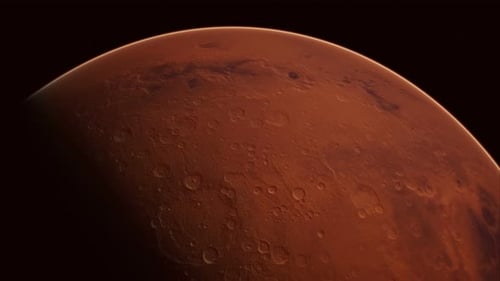 Roter Planet Mars im Sternenhimmel