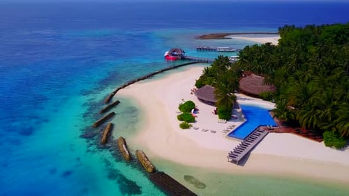 Aerial view landscape of seashore beach by sea and sand background