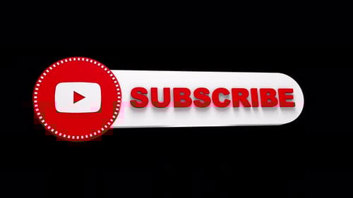 Animated 3D Subscribe Button with Play Icon and Text