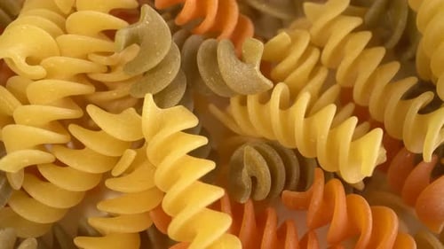 Colorful Spiral Pasta Close Up