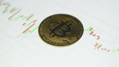 Bitcoin Coin Over Stock Trading Chart