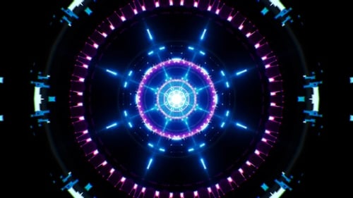 Cyberpunk Fractal Light Tunnel 4K Loop 02