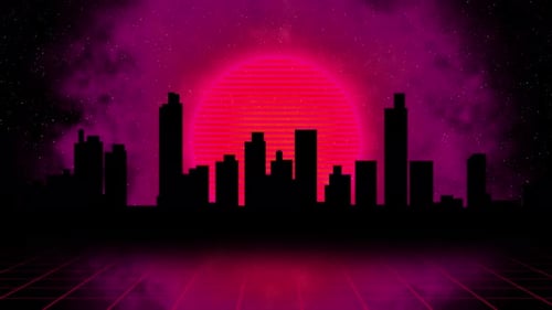 Abstract Sunny Retro City Color Red