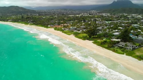 Aerial of Kite Boarder in Kailua Bay