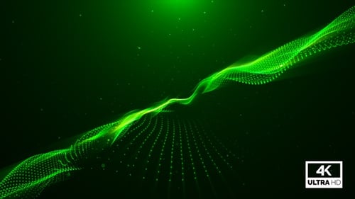 Fluxo de onda de partículas modernas verdes em loop V5