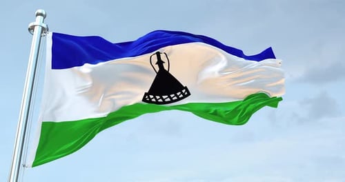 Wellenschleife mit Flagge Lesotho 4 K