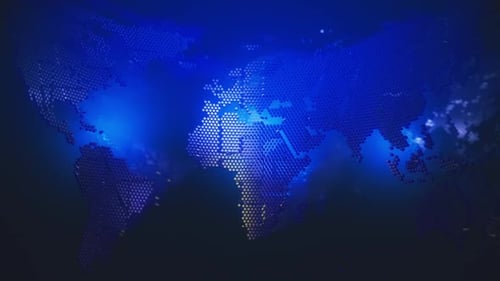 Digital Hexagonal World Map Global Technology Background