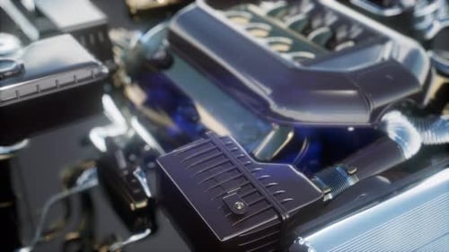 Detaillierter Automotor und andere Teile