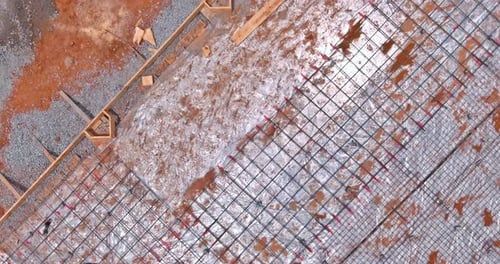 At the Construction Site Reinforcement Steel Bars are Being Made for the Concrete Foundations