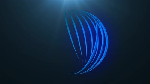 Abstract Glowing Lines Sphere Rotation Animation
