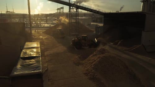 Lagerung von Hackschnitzeln in einer Holzverarbeitungsanlage