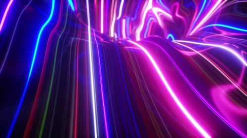 Abstract Flowing Neon Lines Glowing Futuristic Energy Background