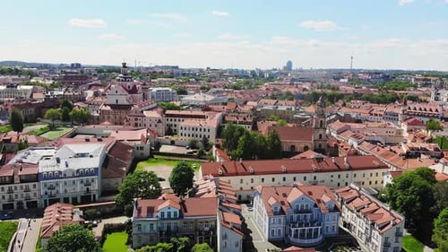 Aerial View Historical Landmarks In Vilnius, Lithuania
