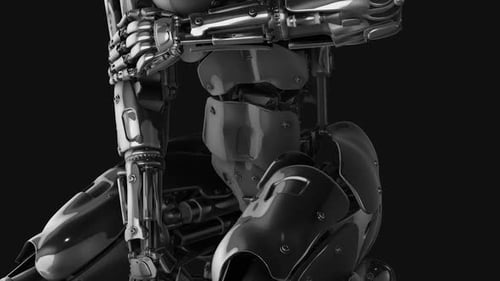 Animated Robotic Female Torso Transforming Upwards