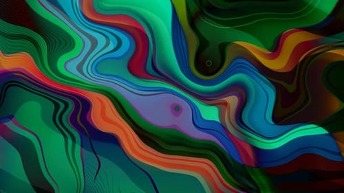 Abstract Fluid Colorful Wavy Lines Motion Background Loop