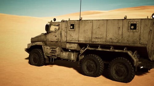 Armoured Military Truck in Desert