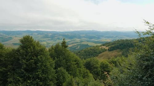 Aerial View Carpathian Mountain Landscape