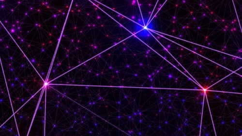 Futuristic Glowing Network Connection Loop Background