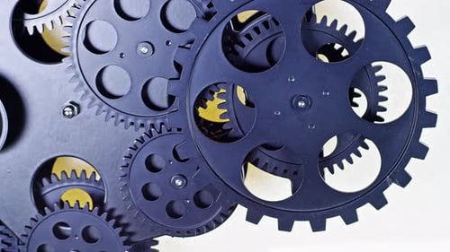 Rotating Black Gears in a Mechanical System