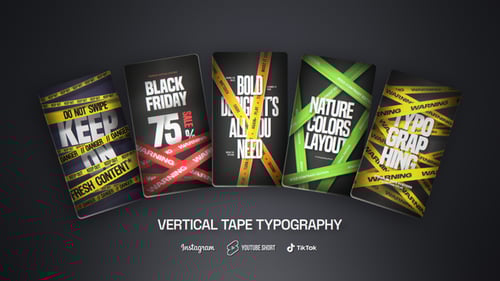 Vertical Tape Typography