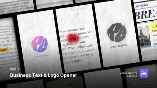 Reels - Business Text & Logo Opener