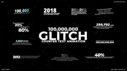 Glitch Counter Text Animation | MOGRT