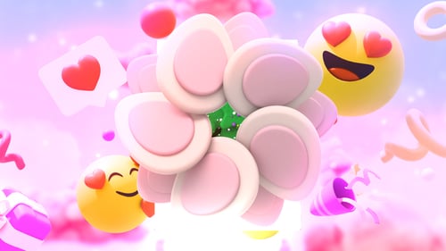 Sweet 3D Emojis and Gifts Love Opener for Valentine's Day