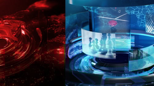 Modern News Broadcast Opener with Dynamic 3D Graphics