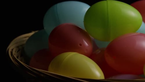 Colorful Easter Eggs in a Basket
