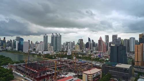 Beautiful building architecture around Bangkok city in Thailand