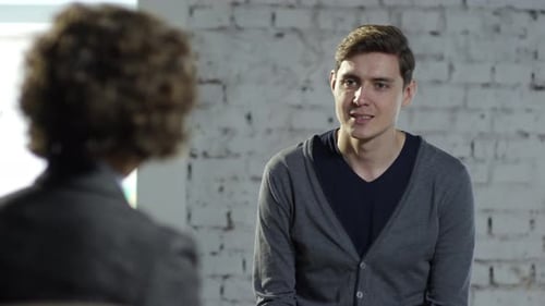 Anxious Male Patient on Psychotherapy Session