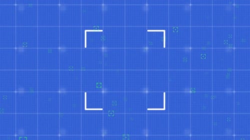 Digital Interface Grid With Animated Targeting Scan Frame