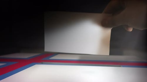 Hand Voting: Ballot Drop into Election Box Animation