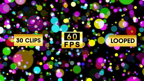 60 FPS Animated Colorful Bokeh Overlays