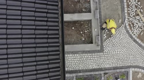 Residential Bricks Driveway Building
