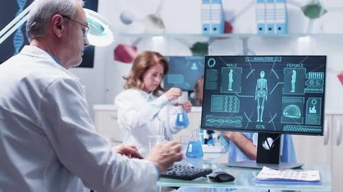 Scientists Researching in Bright Modern Laboratory