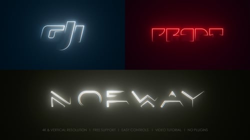 Dynamic Neon Lines Logo Reveal Opener