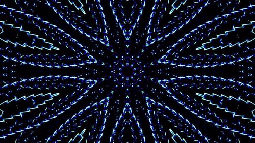 shining bright lines set blue wave motion, colorful, on black background