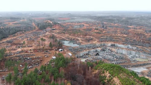Quarry mine industry. Rock extraction.