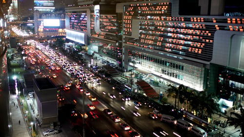 Intervalle de temps des embouteillages de Bangkok