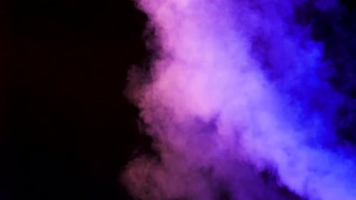 Abstract Blue and Purple Smoke on Black Background
