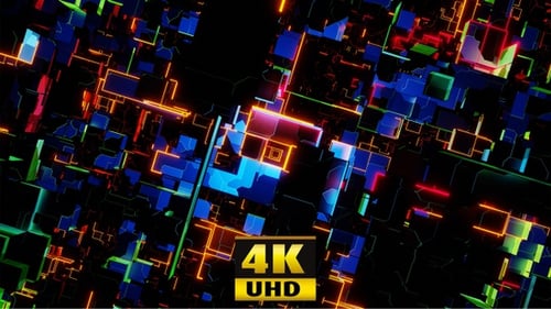 Bunter Neonflug im Weltraum 4K